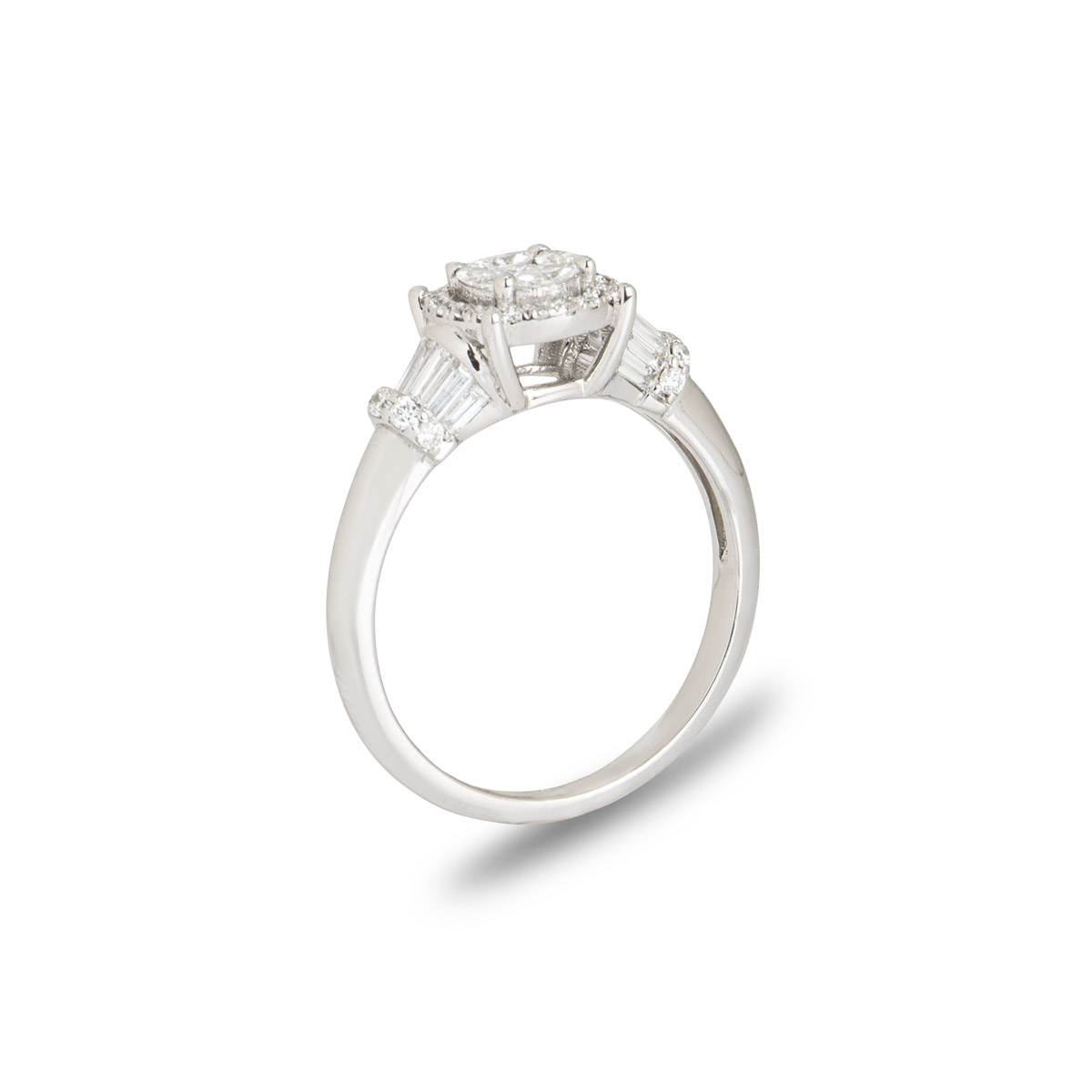 White Gold Diamond Cluster Ring 0.71ct